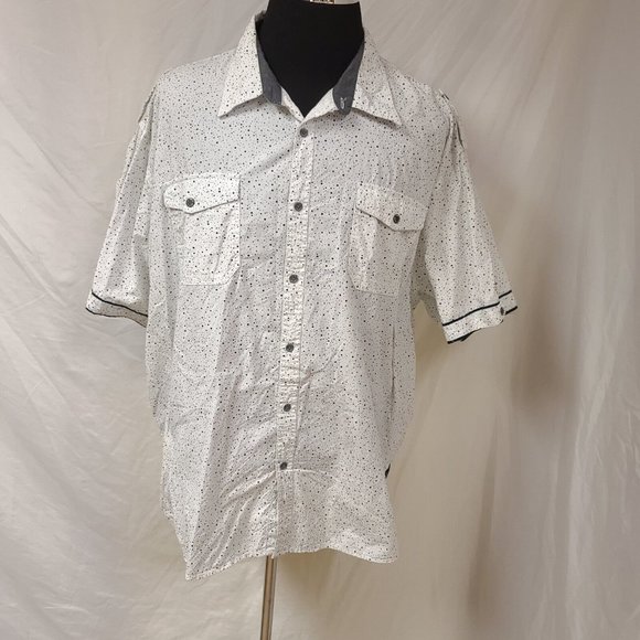 Truth Substance Common Sense Mens 4X White Polka Dot Short Sleeve Shirt - Picture 10 of 11